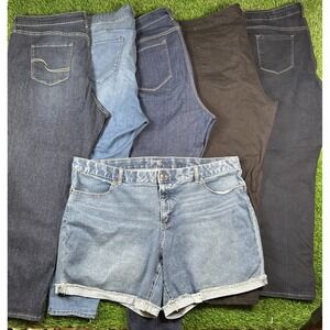 Lot Of 6 Women's‎ 3X Size 24 Jeans Pants Shorts Levi Terra & Sky Old Navy Mixed